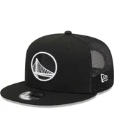 Men's New Era Black Golden State Warriors Evergreen 9FIFTY Trucker Snapback Hat