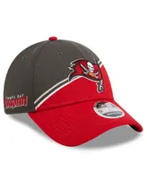 Men's New Era Pewter, Red Tampa Bay Buccaneers 2023 Sideline 9FORTY Adjustable Hat