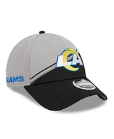 Men's New Era Gray, Black Los Angeles Rams 2023 Sideline 9FORTY Adjustable Hat