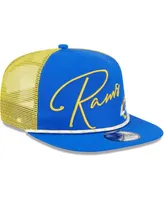 Men's New Era Royal Los Angeles Rams Script Logo Golfer 9FIFTY Snapback Hat