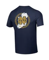 Men's Under Armour Navy Notre Dame Fighting Irish 2023 Aer Lingus College Football Classic Map Performance Cotton T-shirt