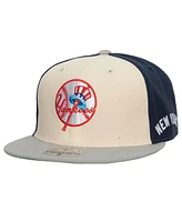 Men's Mitchell & Ness Cream, Gray New York Yankees Yankee Stadium 50th Anniversary Homefield Fitted Hat