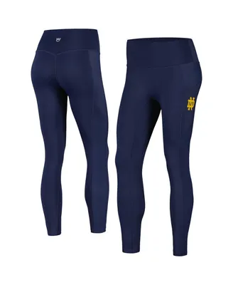 Women's Navy Notre Dame Fighting Irish 7/8 Ribbed Pocket iLeggings