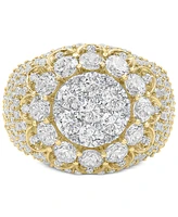 Men's Diamond Halo Cluster Ring (5 ct. t.w.) in 10k Gold