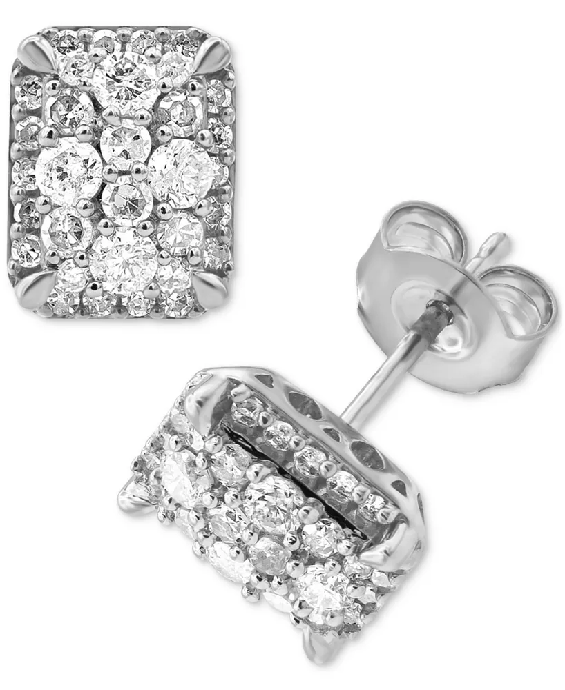 Diamond Cluster Stud Earrings (1/2 ct. t.w.) 14k Gold