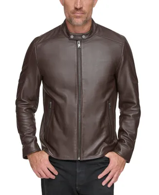 Marc New York Men's Viceroy Sleek Leather Racer Jacket