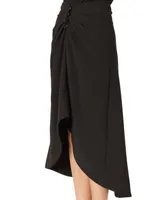 Adrienne Landau Women's Embellished Gathered High-Low Midi Skirt