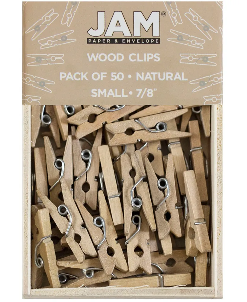 Jam Paper Wood Clip Clothespins - Small - 0.88