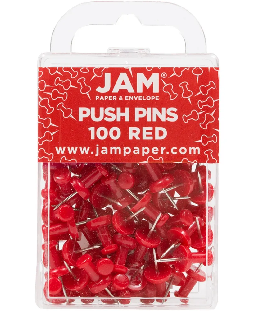 Jam Paper Colorful Push Pins - Pushpins - 100 Per Pack