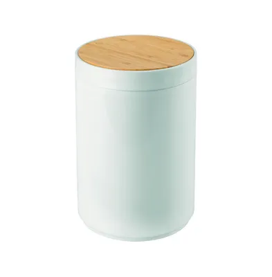 mDesign Plastic Round Trash Can with Swing-Close Lid