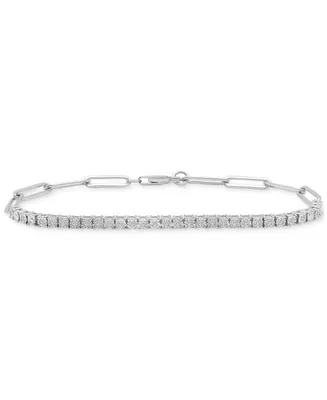 Diamond Paperclip Link Tennis Bracelet (1/4 ct. t.w.) in Sterling Silver, Created for Macy's