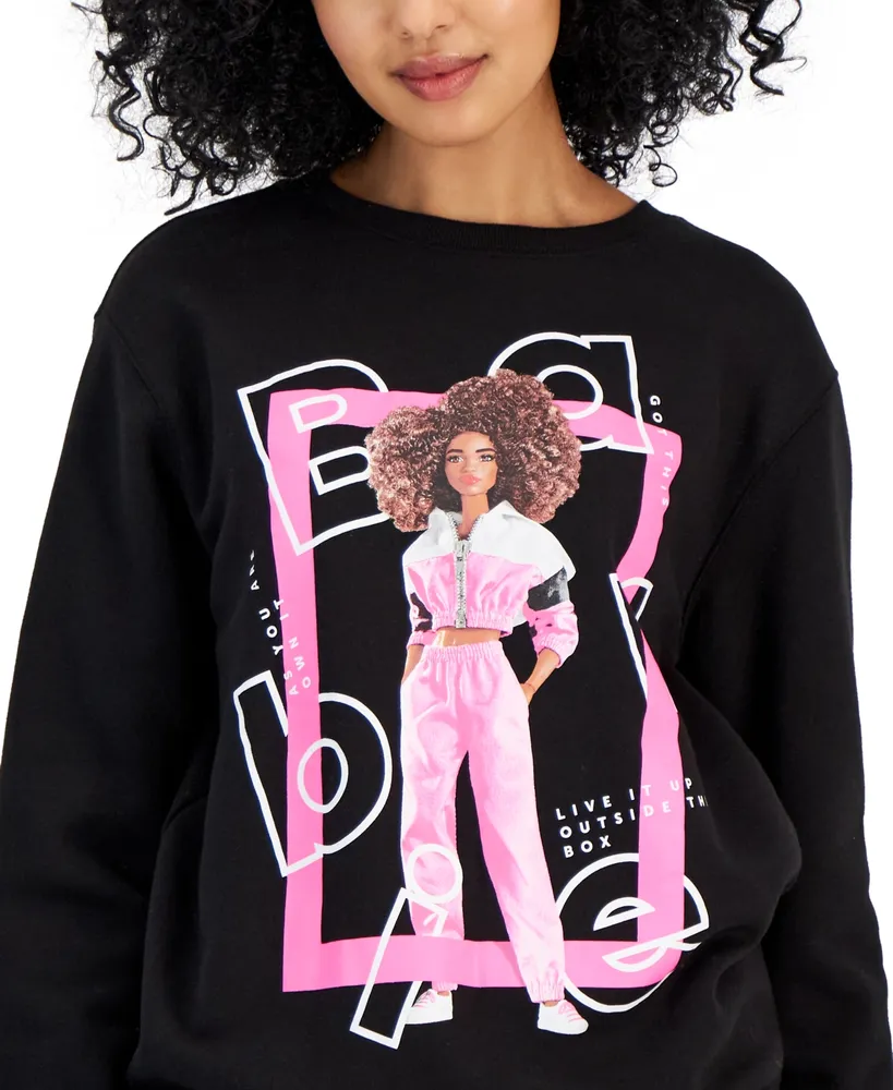 Love Tribe Juniors' Barbie Crewneck Sweatshirt