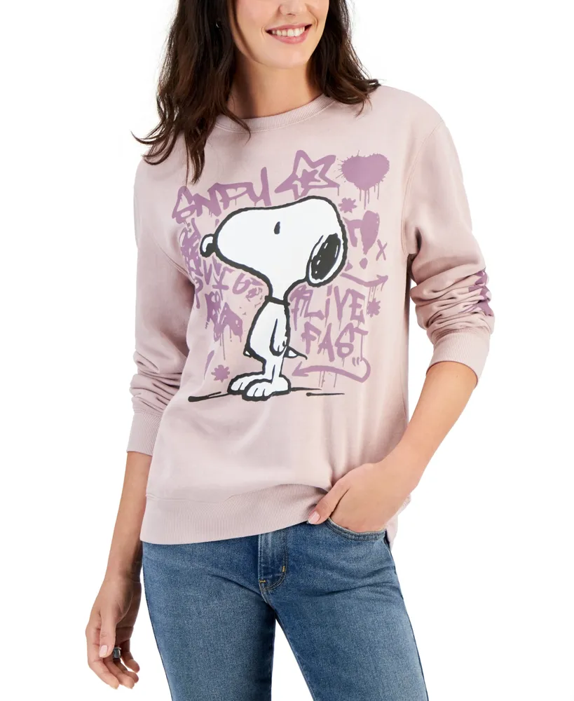Peanuts Juniors' Snoopy Graffiti Crewneck Sweatshirt