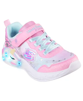 Skechers Big Girls S Lights- Unicorn Dreams Adjustable Strap Light-Up Casual Sneakers from Finish Line