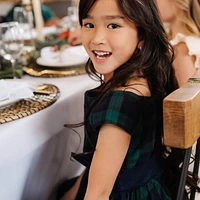 Hope & Henry Little Girls Cap Sleeve Party Dress with Bow Sash, Toddler|Child