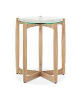 Hetta 19.69" Oak Round Side Table