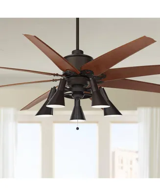Casa Vieja 72" Predator Rustic Farmhouse Indoor Ceiling Fan with Led Light Remote Control English Bronze Metal Cherry for Living Room Kitchen House Be