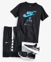 Nike Big Kids Sportswear Printed T Shirt Elite Dri Fit Basketball Shorts Flex Runner 2 Slip On Running Sneakers From Finish Line