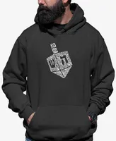 La Pop Art Men's Hanukkah Dreidel Word Hooded Sweatshirt