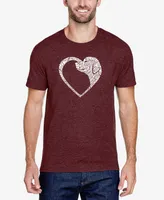 La Pop Art Men's Dog Heart Premium Blend Word T-shirt