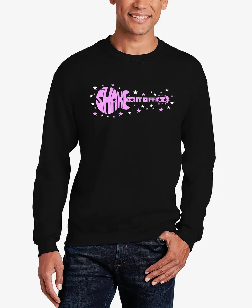 La Pop Art Men's Shake it Off Word Crewneck Sweatshirt