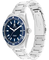 Tommy Hilfiger Men's Automatic Silver-Tone Stainless Steel Bracelet Watch 40mm, Exclusively Ours