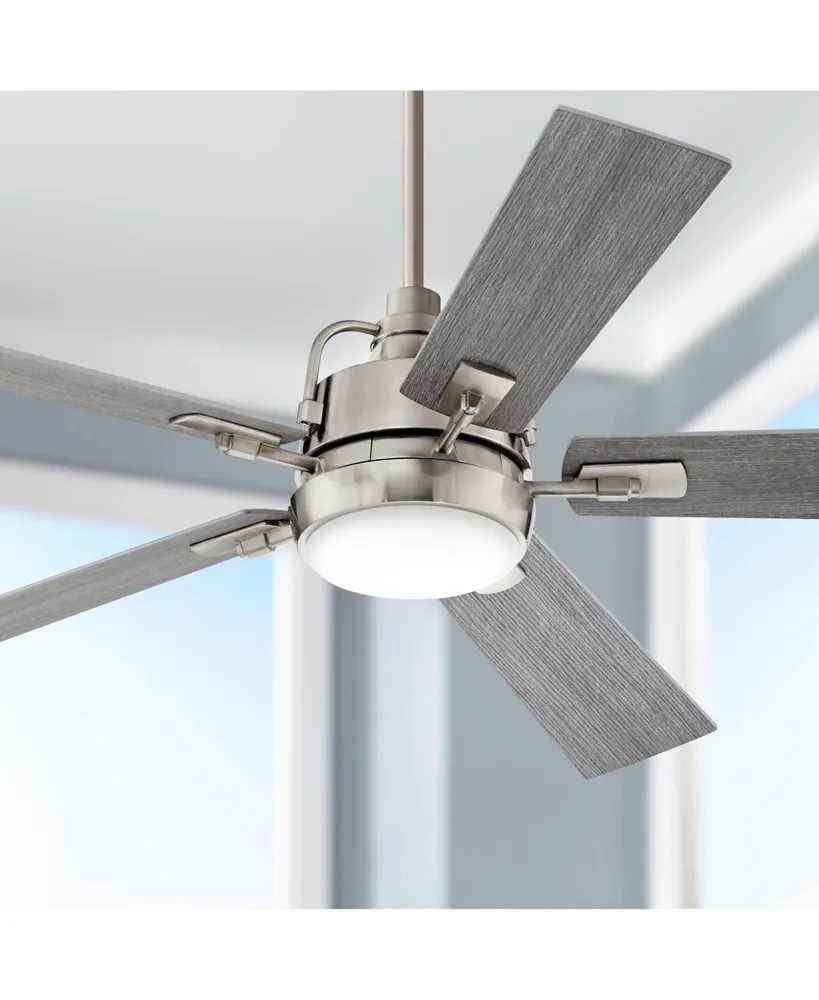 Casa Vieja 65 Ultra Breeze Modern Industrial Outdoor Ceiling Fan with  Dimmable Led Light Remote Control Brushed Nickel Silver Wet Rated for Patio  Ext