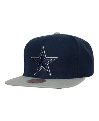 Men's Mitchell & Ness Navy, Silver Dallas Cowboys Team 2-Tone Snapback Hat