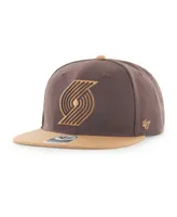 Men's '47 Brand Brown Portland Trail Blazers No Shot Two-Tone Captain Snapback Hat