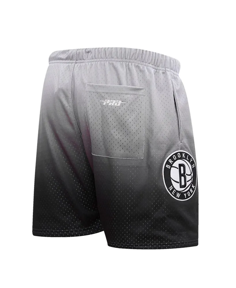 Men's Pro Standard Black, Gray Brooklyn Nets Ombre Mesh Shorts
