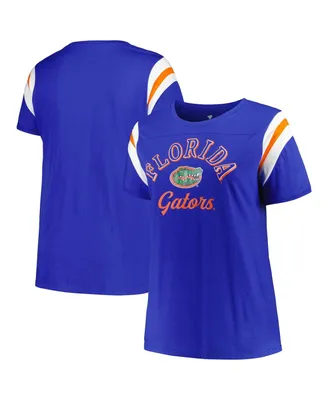 Women's Profile Royal Florida Gators Plus Striped Tailgate Scoop Neck T-shirt