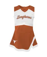 Big Girls Texas Orange, White Longhorns Cheer Captain Jumper Dress