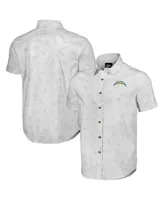 Men's Nfl x Darius Rucker Collection by Fanatics White Los Angeles Chargers Woven Short Sleeve Button Up Shirt