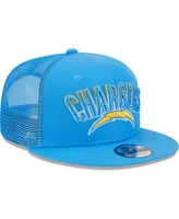 Men's New Era Powder Blue Los Angeles Chargers Grade Trucker 9FIFTY Snapback Hat