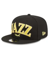 Men's New Era Black Utah Jazz Golden Tall Text 9FIFTY Snapback Hat