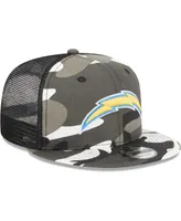 Men's New Era Urban Camo Los Angeles Chargers 9FIFTY Trucker Snapback Hat