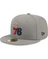 Men's New Era Gray Philadelphia 76ers Color Pack 59FIFTY Fitted Hat