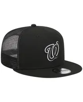 Men's New Era Black Washington Nationals Trucker 9FIFTY Snapback Hat