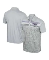 Men's Colosseum Gray Tcu Horned Frogs Cybernetic Polo Shirt