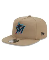 Men's New Era Khaki Miami Marlins Golfer Adjustable Hat