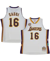 Men's and Women's Mitchell & Ness Pau Gasol White Los Angeles Lakers Hall of Fame Class of 2023 Throwback Swingman Jersey