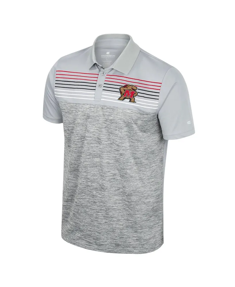 Men's Colosseum Gray Maryland Terrapins Cybernetic Polo Shirt