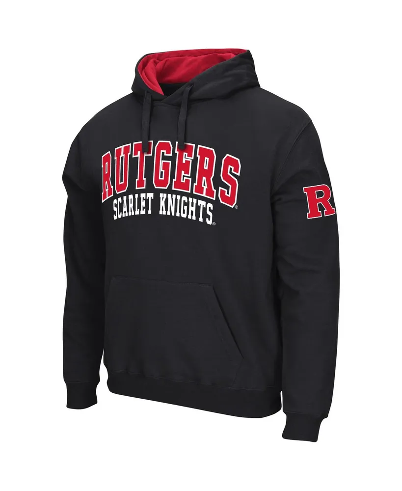 Men's Colosseum Black Rutgers Scarlet Knights Double Arch Pullover Hoodie