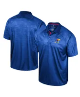 Men's Colosseum Royal Kansas Jayhawks Honeycomb Raglan Polo Shirt