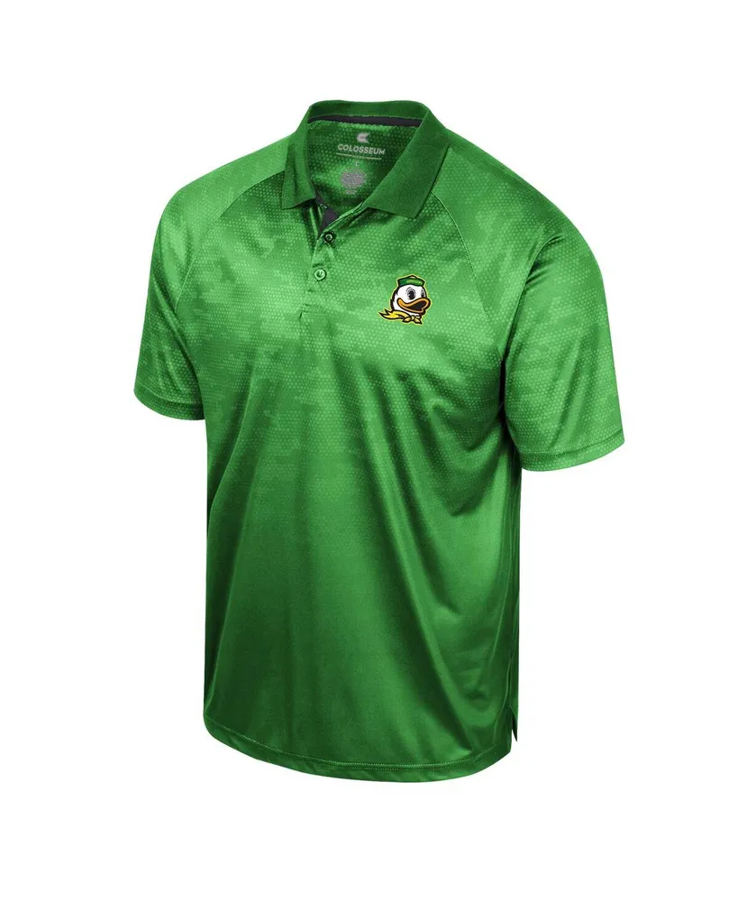 Men's Colosseum Green Oregon Ducks Honeycomb Raglan Polo Shirt