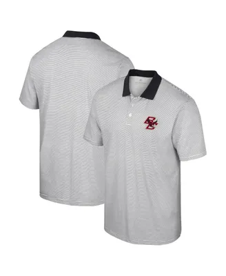 Men's Colosseum White Boston College Eagles Print Stripe Polo Shirt