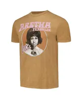 Men's Brown Aretha Franklin Washed Graphic T-shirt
