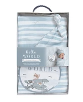 Living Textiles Baby Boys Hello World Gift Set