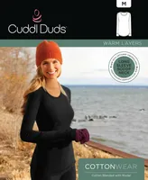 Cuddl Duds Women's Cottonwear Scoop-Neck Thumbhole Top