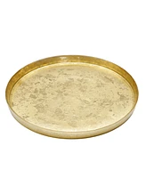 Classic Touch 11" Gold Glitter Dinner Plates with Raised Rim 4 Piece Set, Service for 4